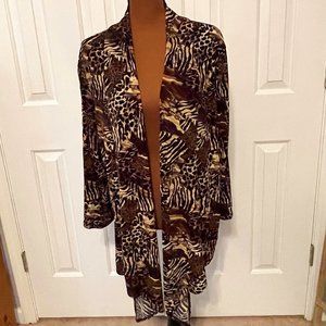 Choices Animal Print Cardigan, Size L